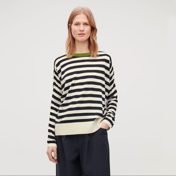 COS Sweaters - COS draped striped merino jumper